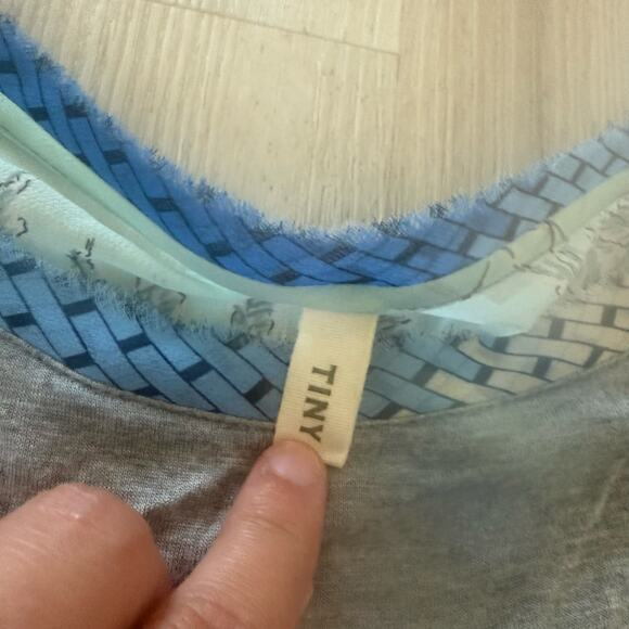 Anthropologie TINY Raye Floral Print Contrast Bishop Sleeve Top Size XL - Picture 4 of 6